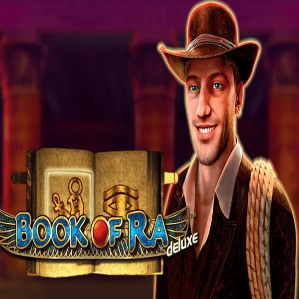 Book of Ra Deluxe logo by Novomatic at Vipzino Casino